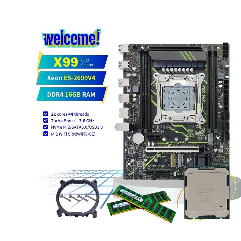 E5 2699 V4 - PANDL Desktop-PC-Kombinationsset Matx NVMe M2 WiFi6