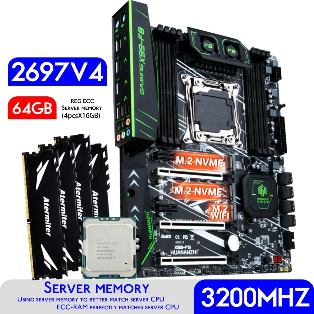 64Gb Ddr4 Ecc Reg 3200Mhz - HUANANZHI X99 F8 X99 Motherboard mit