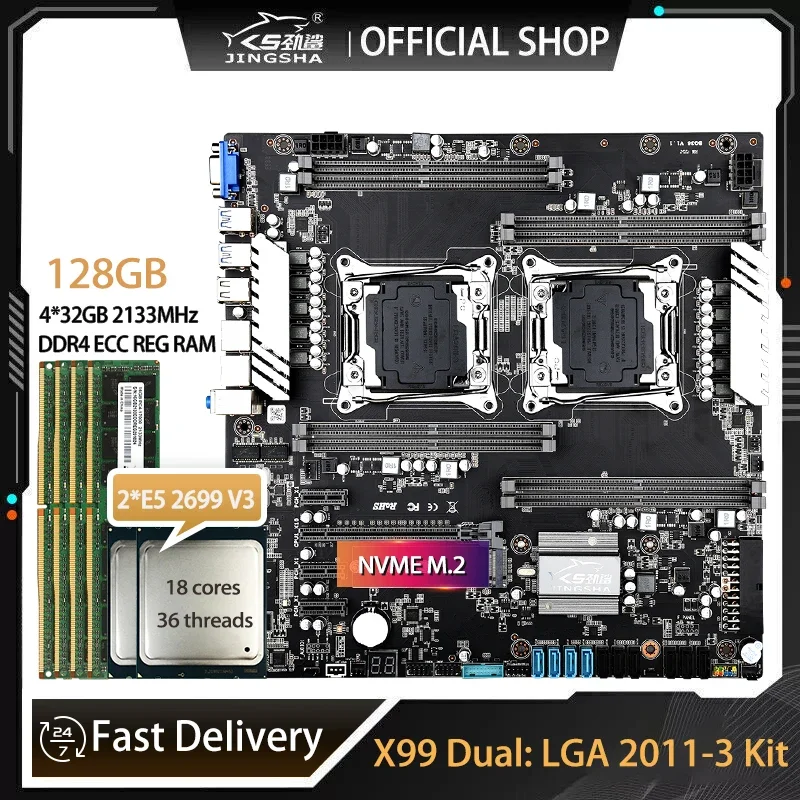 X99 Dual-Motherboard-Set mit 2 – E5 2699 V4 Bewertung und Preis